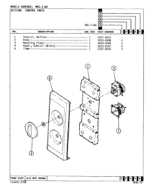 02 - Control Panel parts for Magic Chef Microwave M5C-1-W3 from AppliancePartsPros.com