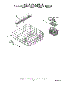 10 - Lower Rack Parts parts for Maytag Dishwasher MDBH989AWW2 from AppliancePartsPros.com