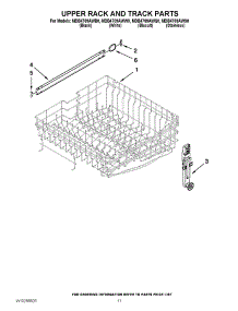 09 - Upper Rack And Track Parts parts for Maytag Dishwasher MDB4709AWQ0 from AppliancePartsPros.com