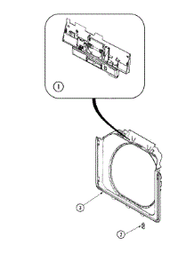 06 - Door Shroud & Door Latch Assembly parts for Admiral Washer MAH7550AAW from AppliancePartsPros.com