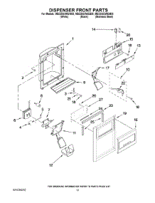 08 - Dispenser Front Parts parts for Maytag Refrigerator MSD2553WEW00 from AppliancePartsPros.com