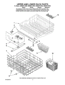 09 - Upper And Lower Rack Parts parts for Maytag Dishwasher MDB5601AWB3 from AppliancePartsPros.com