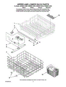 09 - Upper And Lower Rack Parts parts for Maytag Dishwasher MDBS561AWS2 from AppliancePartsPros.com