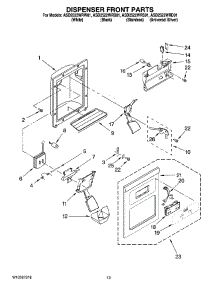 08 - Dispenser Front Parts parts for Maytag Refrigerator ASD2522WRB01 from AppliancePartsPros.com