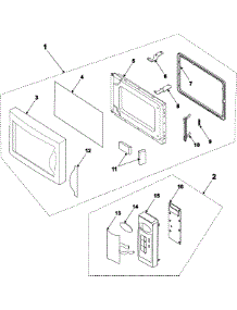 02 - Control Panel / Door Assembly parts for Samsung Microwave MC1015BB from AppliancePartsPros.com