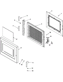 02 - Door parts for Amana Microwave MC23MPT / P1329605M from AppliancePartsPros.com