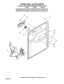 03 - Door And Latch Parts parts for Maytag Dishwasher MDBTT60AWW3 from AppliancePartsPros.com