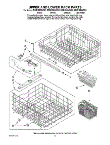 09 - Upper And Lower Rack Parts parts for Maytag Dishwasher MDBH955AWB2 from AppliancePartsPros.com