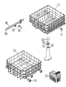 04 - Track & Rack Assembly parts for Maytag Dishwasher MDB3100AWE from AppliancePartsPros.com