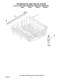 09 - Upper Rack And Track Parts parts for Maytag Dishwasher MDBH989AWS3 from AppliancePartsPros.com