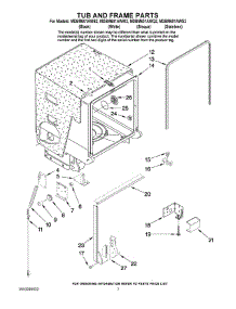 07 - Tub And Frame Parts parts for Maytag Dishwasher MDBM601AWQ2 from AppliancePartsPros.com