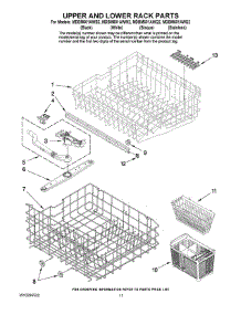09 - Upper And Lower Rack Parts parts for Maytag Dishwasher MDBM601AWQ2 from AppliancePartsPros.com