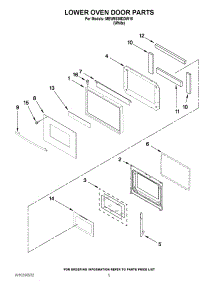 03 - Lower Oven Door Parts parts for Maytag Oven MEW5630DDW18 from AppliancePartsPros.com