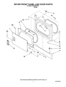 02 - Dryer Front Panel And Door Parts parts for Maytag Washer Dryer Combo MGT3800TW2 from AppliancePartsPros.com
