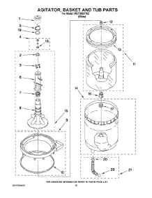 10 - Agitator, Basket And Tub Parts parts for Maytag Washer Dryer Combo MGT3800TW2 from AppliancePartsPros.com