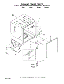 05 - Tub And Frame Parts parts for Maytag Dishwasher MDB6709AWW1 from AppliancePartsPros.com