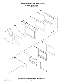 03 - Lower Oven Door Parts parts for Maytag Oven MEW5627DDS10 from AppliancePartsPros.com