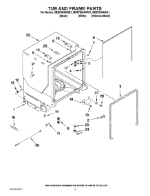05 - Tub And Frame Parts parts for Maytag Dishwasher MDB7609AWW1 from AppliancePartsPros.com