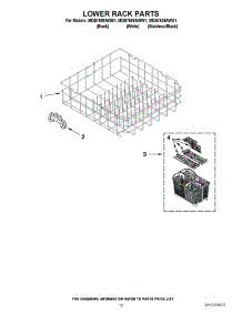 10 - Lower Rack Parts parts for Maytag Dishwasher MDB7609AWS1 from AppliancePartsPros.com