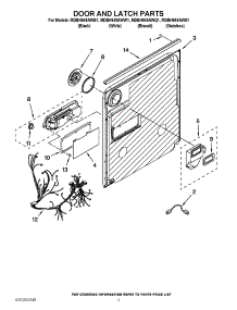 03 - Door And Latch Parts parts for Maytag Dishwasher MDBH949AWQ1 from AppliancePartsPros.com