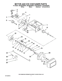 05 - Motor And Ice Container Parts parts for Maytag Refrigerator ASD2522WRB02 from AppliancePartsPros.com