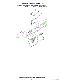 02 - Control Panel Parts parts for Maytag Dishwasher MDB7609AWB2 from AppliancePartsPros.com