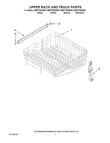 09 - Upper Rack And Track Parts parts for Maytag Dishwasher MDB7709AWS2 from AppliancePartsPros.com