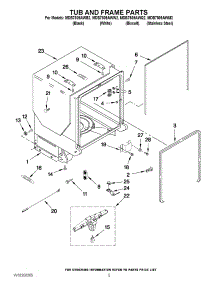 05 - Tub And Frame Parts parts for Maytag Dishwasher MDB7809AWW2 from AppliancePartsPros.com