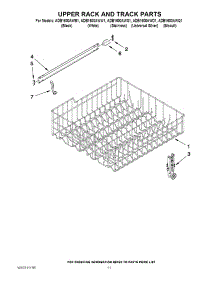 09 - Upper Rack And Track Parts parts for Maytag Dishwasher ADB1600AWB1 from AppliancePartsPros.com