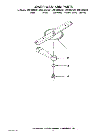 11 - Lower Washarm Parts parts for Maytag Dishwasher ADB1600AWS1 from AppliancePartsPros.com