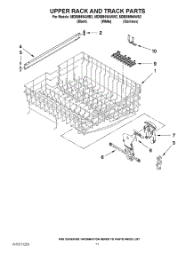 09 - Upper Rack And Track Parts parts for Maytag Dishwasher MDB8959AWB2 from AppliancePartsPros.com