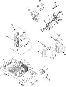 03 - Internal Control / Latch Asy / Base parts for Samsung Microwave ME1460SB from AppliancePartsPros.com