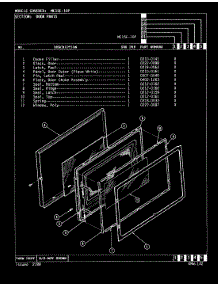 03 - Door parts for Magic Chef Microwave ME15E-10P from AppliancePartsPros.com