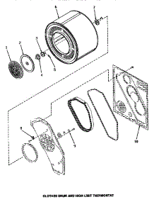 02 - Clothes Drum & High Limit Thermostat parts for Amana Dryer ME8830 from AppliancePartsPros.com