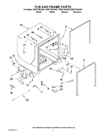 05 - Tub And Frame Parts parts for Maytag Dishwasher MDB7709AWW1 from AppliancePartsPros.com
