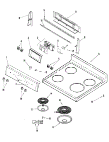 02 - Control Panel / Top Assembly parts for Admiral Range MER4351AGW from AppliancePartsPros.com