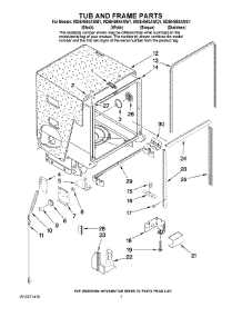 07 - Tub And Frame Parts parts for Maytag Dishwasher MDBH980AWW1 from AppliancePartsPros.com