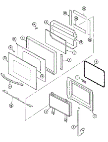 03 - Door (Upper & Lower-Mew6627bac) parts for Maytag Oven MEW6627BAC from AppliancePartsPros.com