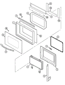 03 - Door (Upper & Lower-Mew6627bas) parts for Maytag Oven MEW6627BAS from AppliancePartsPros.com