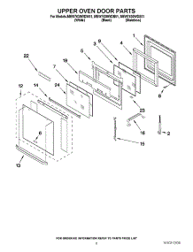 04 - Upper Oven Door Parts parts for Maytag Oven MEW7630WDW01 from AppliancePartsPros.com