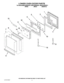 03 - Lower Oven Door Parts parts for Maytag Oven MEW7630WDB01 from AppliancePartsPros.com