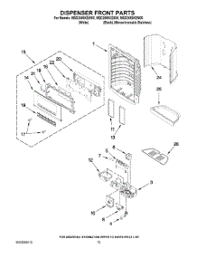 08 - Dispenser Front Parts parts for Maytag Refrigerator MSD2559XEW00 from AppliancePartsPros.com