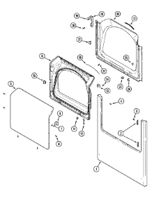 03 - Door (Lower) parts for Admiral Dryer MHE15MNAGW from AppliancePartsPros.com