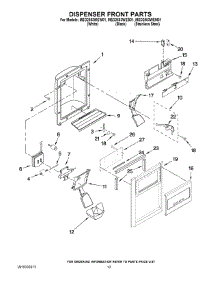 08 - Dispenser Front Parts parts for Maytag Refrigerator MSD2553WEB01 from AppliancePartsPros.com