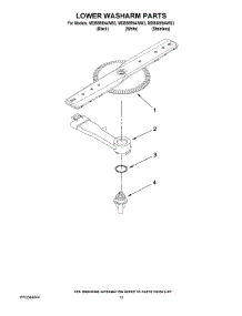 11 - Lower Washarm Parts parts for Maytag Dishwasher MDB8859AWW3 from AppliancePartsPros.com
