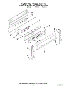 02 - Control Panel Parts parts for Maytag Range MET8775XW00 from AppliancePartsPros.com