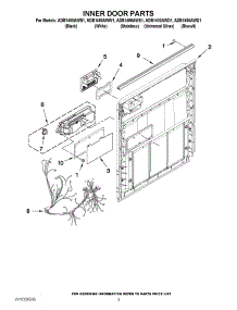 03 - Inner Door Parts parts for Maytag Dishwasher ADB1400AWS1 from AppliancePartsPros.com