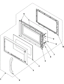 02 - Door Assembly parts for Samsung Microwave MO1650BA from AppliancePartsPros.com