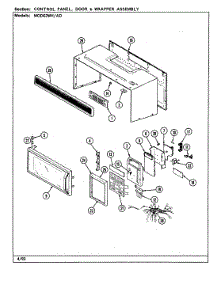 02 - Control Panel, Door & Wrapper Assembly parts for Magic Chef Microwave MOD62WH from AppliancePartsPros.com