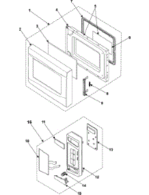 02 - Control Panel / Door Assembly parts for Samsung Microwave MS1040BB/XAA from AppliancePartsPros.com